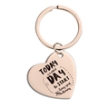 Porte-clés cœur en acier rose doré avec citation inspirante pour cadeau de remise de diplôme - Style Vivre ses Rêves Aujourd'hui (TX0035) / Or rose