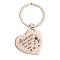 Porte-clés cœur or rose avec citation gravée pour cadeau de remise de diplôme - Style Croire et Faire (TX0040) / Or rose