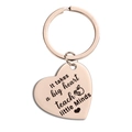 Porte-clés cœur en or rose avec citation gravée pour enseignant sur fond blanc pur - Style Enseignant au Grand Coeur (TX0043) / Or rose
