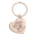 Porte-clés cœur en or rose avec message de remise de diplôme 2026 et icône de chapeau - Style la Pandémie ne m'a pas Arrêté (TX0045) / Or rose