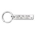 Polierter Schlüsselanhänger mit Gravur I Love You More The End I Win für Valentinstage - Gebürstetes Silber (I Love You More)