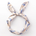 Diadema con estampado de hojas de plátano tropical y lazo de orejas de conejo - Estilo Orejas de Conejo / Albaricoque