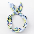 Diadema celeste con orejas de conejo y estampado de limones en tejido suave - Lazo Orejas de Conejo (3661637133375) / Diadema Azul