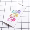 5-piece set of heart-shaped matte hair clips in pastel macaron colors for girls - Heart