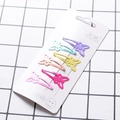 6-piece colorful metal butterfly hair clips in purple, blue and pink macaron shades - Butterfly