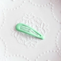 Minimalist mint green matte drip oil snap hair clip on an elegant white ceramic plate - Mint Green