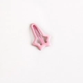 Cute mini pink star-shaped metal snap hair clip for girls with matte finish - Pink