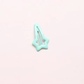 Cute mint green star shaped metal BB hair clip with a glossy finish for girls - Mint Green