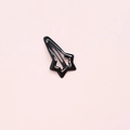 Mini star-shaped metal BB hair clip in glossy black finish for fringe styling - Black
