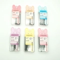 Black metal bobby pins set in cute rabbit ear plastic boxes with assorted pastel colors - Rabbit Ear Style Small Box