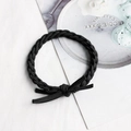 Elastico per capelli intrecciato nero con un elegante design a torsione multi-filo robusto - Nero