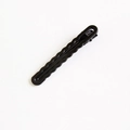 Minimalist black wave edge snap hair clip with a smooth finish for girls and women - Black