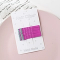 Set of 10 rose red bobby pins with grey tips on a star pattern decorative card - Rose Red