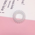 Irisierendes transparentes Spiral-Haargummi mit trendigem Holografie-Effekt für Damen - Irisierendes Weiß Klein