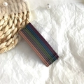 Lot de huit barrettes mates aux couleurs Morandi sur carte de présentation - Style Courbé Tons Terre