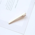 Minimalistische cremeweiße Emaille Haarklammer mit roségoldener Metallbasis - Kurz - Off-White