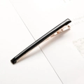 Minimalistische schwarze Tropföl-Haarklammer mit goldenem Legierungsboden für Damen - Lang - Schwarz