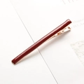 Minimalistische tiefrote Emaille Haarspange für Damen mit elegantem Metallboden Finish - Lang - Weinrot
