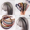 Cerchietti ondulati opachi antiscivolo da donna in vari colori con texture a zigzag - Colorato