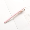 Minimalistische hellrosa Emaille-Haarklammer mit roségoldener Basis für Damen - Lang - Hellrosa