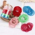 Colorful high-elastic seamless hair bands set in a transparent storage jar - Thin Style Bright Colors