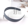 Detail view of dark grey matte headband with inner teeth for secure hair grip - Silver Gray