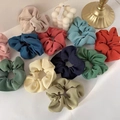 Französische Cord-Haargummis in verschiedenen Morandi-Farben für Pferdeschwanz-Frisuren - Gemischte Farben