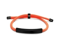 Bright orange braided rope bracelet with minimalist black metallic slider detail - Orange Rope/Black Metal