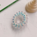 Élastique à cheveux spirale translucide irisé avec finition nacrée et haute élasticité - Sirène Iridescent Transparent / Petit-Extra Épais