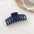 Detail of a large matte navy blue hair claw clip on a stylish decorative background - Matte Navy Blue Keel Clip