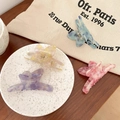 Elegant butterfly acetate hair claws in pastel marble patterns for versatile hairstyling - Mixed Colors