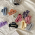 Matte candy-colored rectangle hollow hair claws in various Morandi tones for women - Mixed Colors