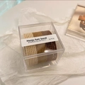Set mit 24 elastischen Haargummis in Erdtönen, verpackt in einer transparenten Acrylbox - Kaffeebrauner Gedrehter Stil