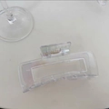 Minimalist clear rectangular acrylic hair claw clip with golden metal spring for thick hair - Large Rectangle