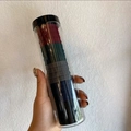Bote con 20 gomas de pelo resistentes en colores granate, verde oscuro, gris y negro - Colores Vivos