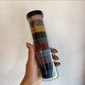 20pcs colorful elastic hair ties set in a transparent storage jar for daily use - Deep Multicolor