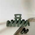 Matte forest green wavy hair claw clip in a minimalist geometric design for women - Green Wave Claw Clip