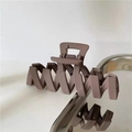 Chic matte wavy hair claw clip in a Morandi grey-purple finish for thick hair - Light Coffee Wave Hair Claw