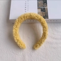 Diadema de lana de cordero amarillo jengibre con textura gruesa, suave y esponjosa - Amarillo