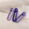 Set of 3 gradient purple candy-colored hair clips with a matte finish for women - Purple