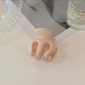 Matte nude pink hair claw clip in a minimalist small design for high ponytail styling - Orange Pink