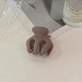 Matte dark khaki small shark hair claw clip for high ponytail fixing and styling - Brown
