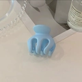 Matte light blue mini claw clip for high ponytail styling with octopus tooth design - Milky Blue
