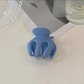 Blue matte small claw clip for high ponytail styling with textured five-tooth grip - Haze Blue