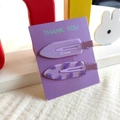 Σετ μοβ κλιπ μαλλιών σειράς cream με τύπωμα Grape και σχέδιο σταφύλι - Σαρκώδες σταφύλι