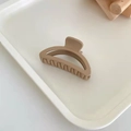 Matte khaki hair claw clip with semi-circle design for women's elegant hairstyling - Semicircle Style / Milk Coffee
