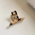 Extra large tortoise shell hair claw clip with golden metal inner core and strong spring - Light Tortoiseshell