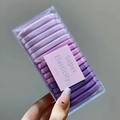 Close-up of purple gradient high elasticity hair scrunchies in a premium clear plastic box - 5# Purple