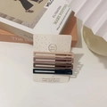 Detailed set of four matte rectangular hair clips in Morandi colors on white card - Large Long Rectangular Style