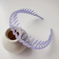 Lavender matte plastic headband with sawtooth comb design for secure hair styling - Jelly Frosted Light Purple